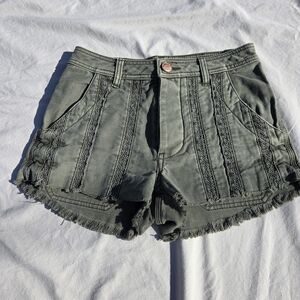 FP Movement by Free People Distressed Gray Jean Shorts